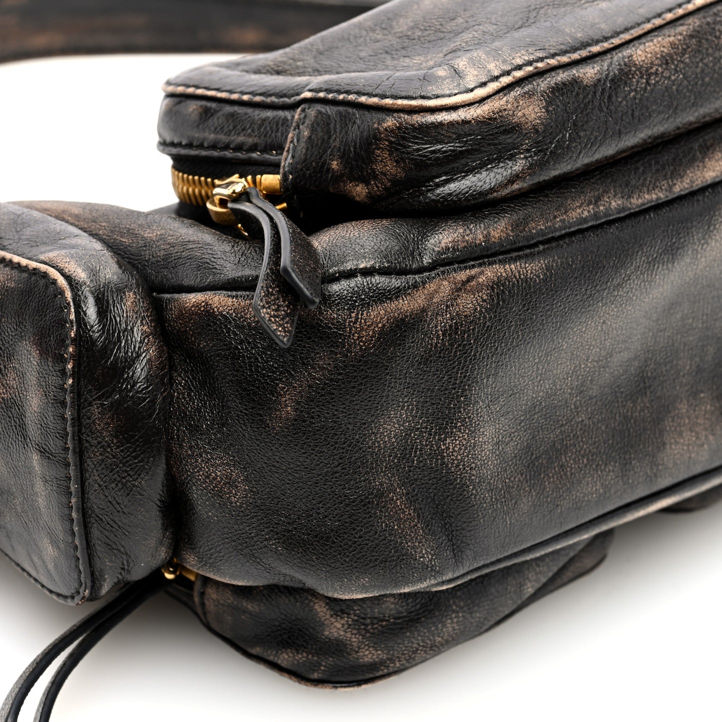 Distressed Nappa Pocket Bag  Sand Coffee