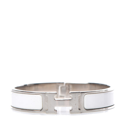 Hermes Enamel Narrow Clic Clac H Bracelet PM White 1 of 5