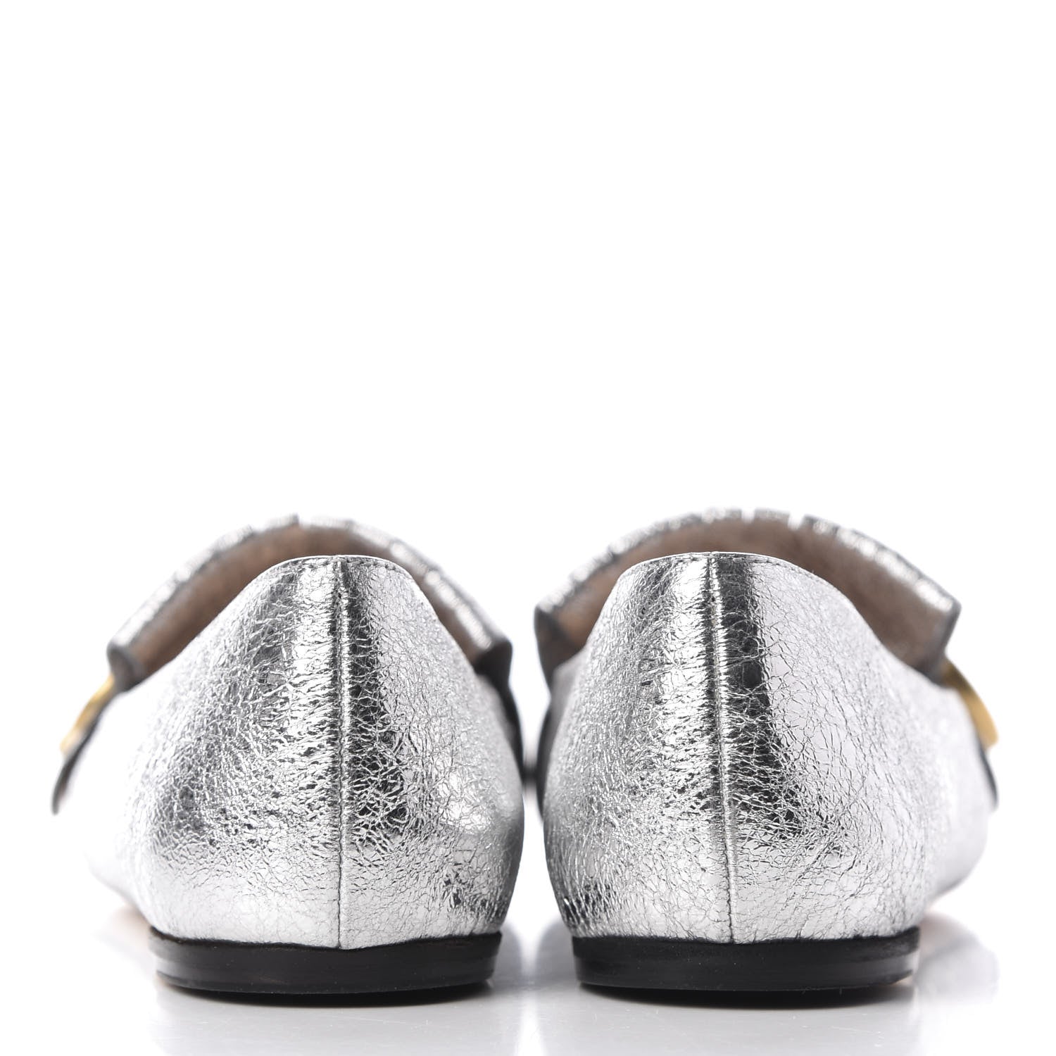 Gucci Galassia GG Marmont Fringe Flats 36.5 Argento 5 of 9