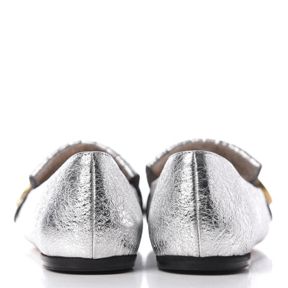 Gucci Galassia GG Marmont Fringe Flats 36.5 Argento 5 of 9