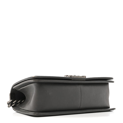 Chanel Calfskin Double Stitch Medium Boy Flap Grey 4 of 16