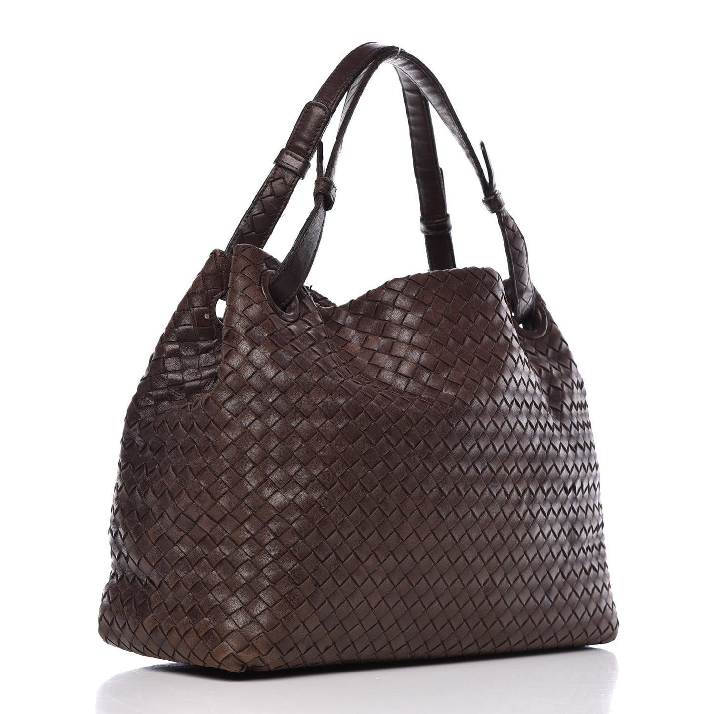 Nappa Intrecciato Medium Garda Bag Ebano