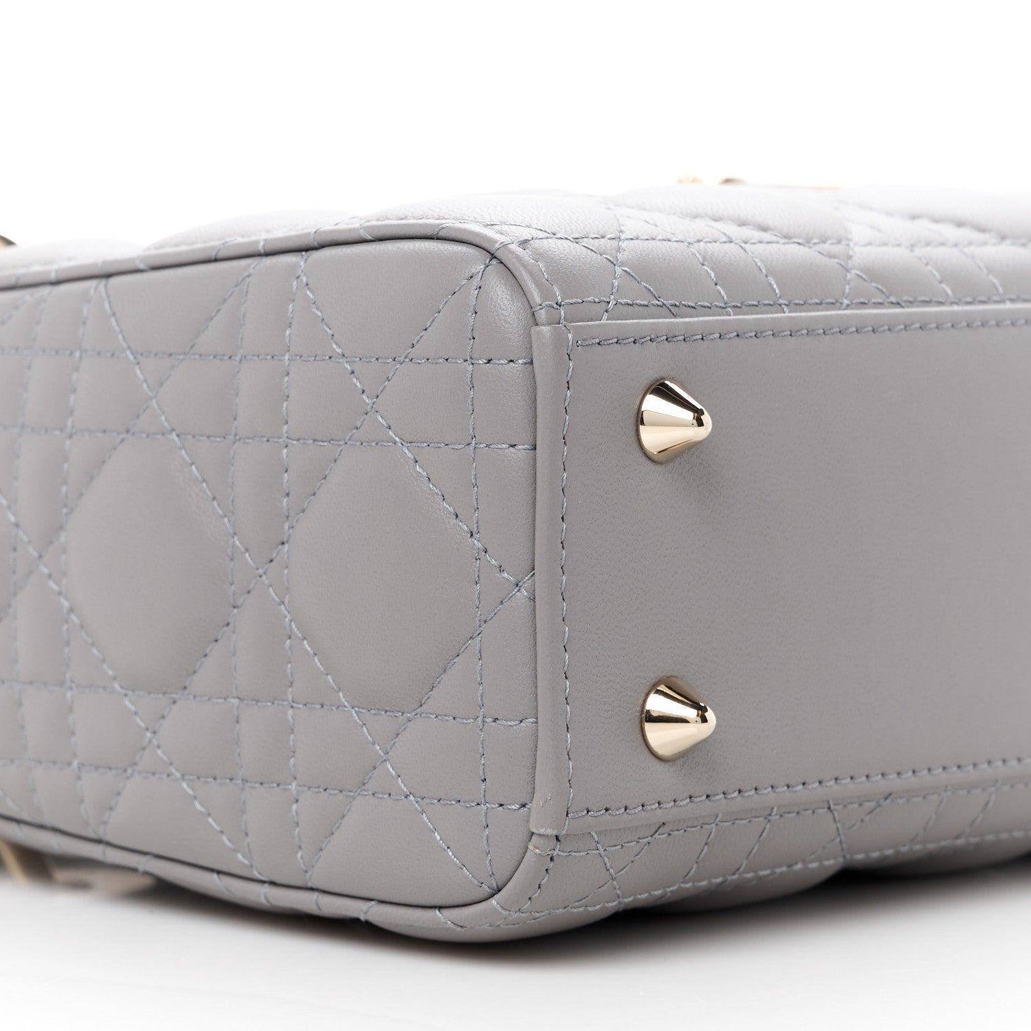 Christian Dior Lambskin Cannage Small My ABCDior Lady Dior Grey 9 of 11