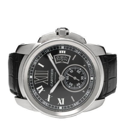 Cartier Stainless Steel Alligator 42mm Calibre de Cartier Automatic Watch Black 2 of 7