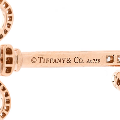 Tiffany 18K Rose Gold Diamond .37ct Fleur De Lis Key Pendant 3 of 3