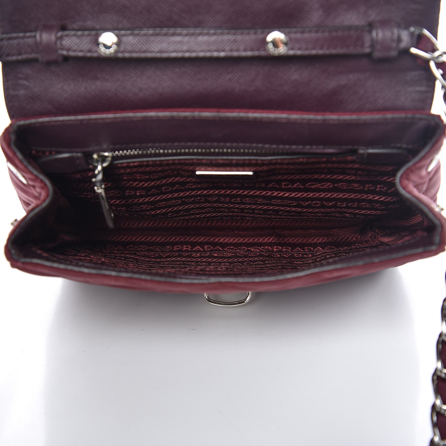 Prada Nylon Tessuto Impuntu Quilted Flap Granato 5 of 18