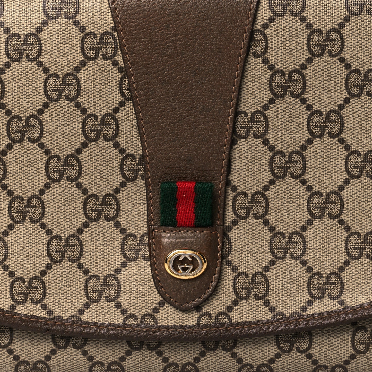 Coated Canvas Monogram Web Clutch Brown