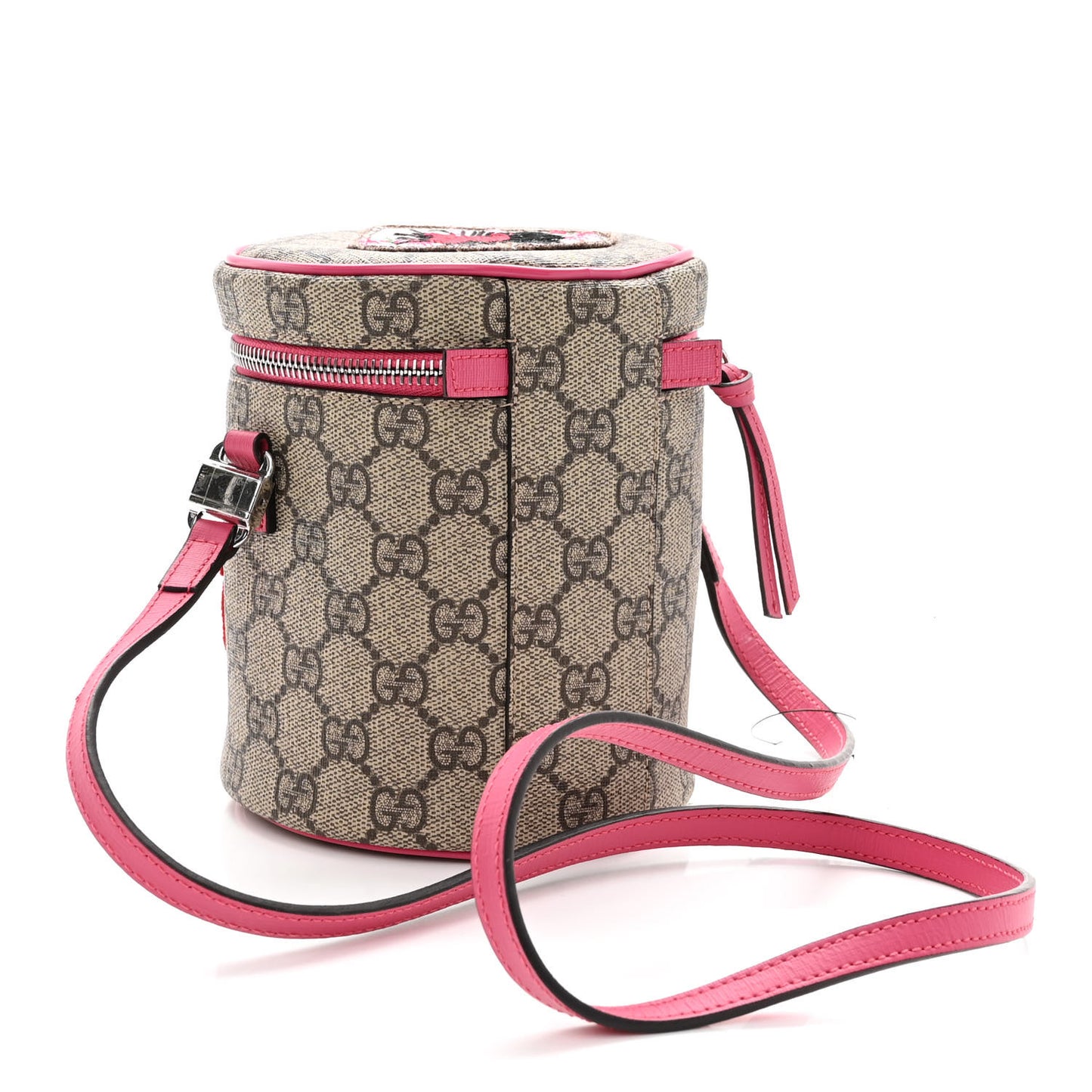GG Supreme Monogram Princess Embroidered Childrens Crossbody Bag Pink