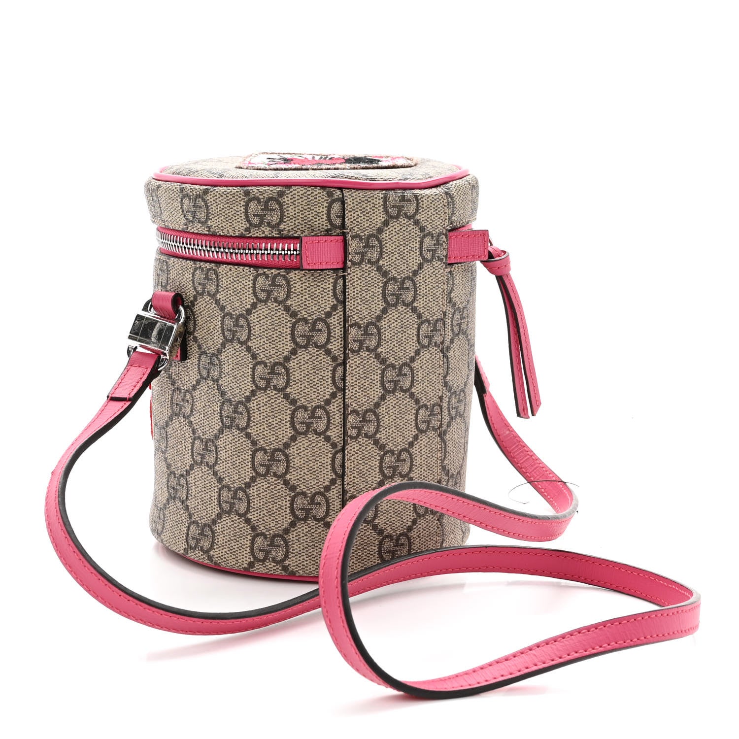 Gucci GG Supreme Monogram Princess Embroidered Childrens Crossbody Bag Pink 3 of 11
