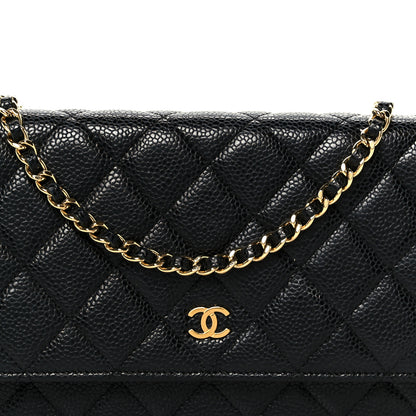 Chanel Caviar Quilted Wallet on Chain WOC Black 9 of 12