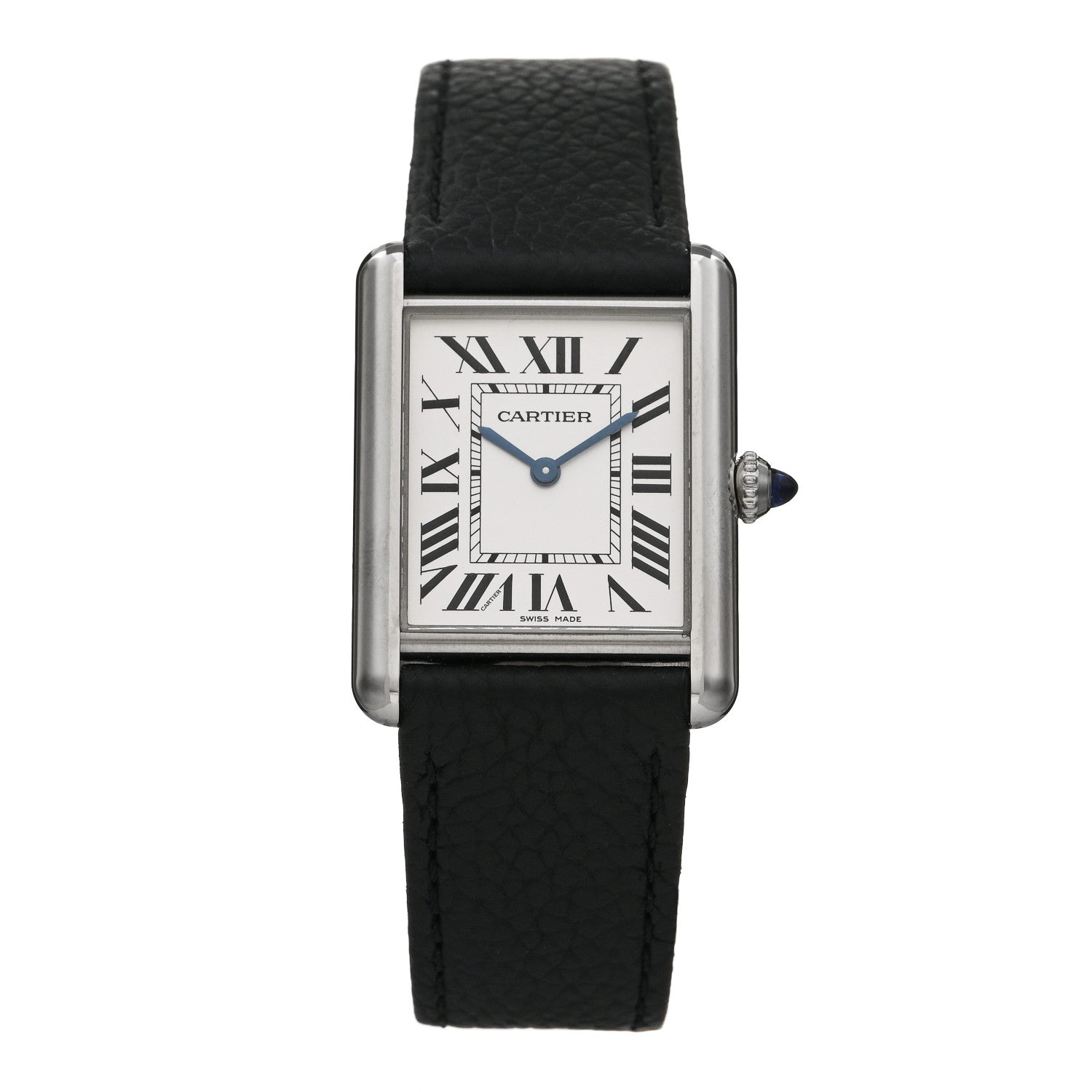 Cartier Stainless Steel Calfskin 25mm Must de Cartier Tank Quartz Watch 1 of 5