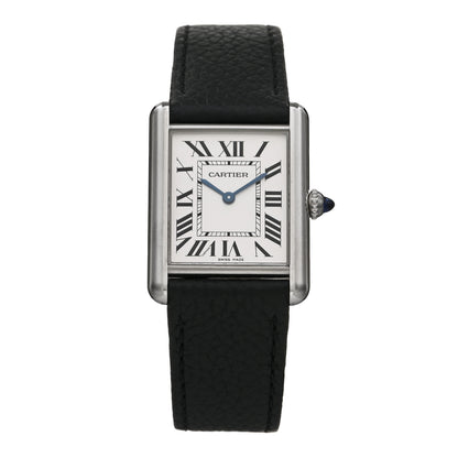 Cartier Stainless Steel Calfskin 25mm Must de Cartier Tank Quartz Watch 1 of 5