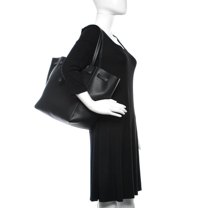 Celine Soft Grained Calfskin Small Belt Cabas Phantom Black 2 of 9