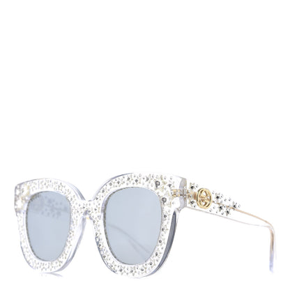 Gucci Acetate Crystal Oversize Mirrored Star Sunglasses GG0116S 1 of 8