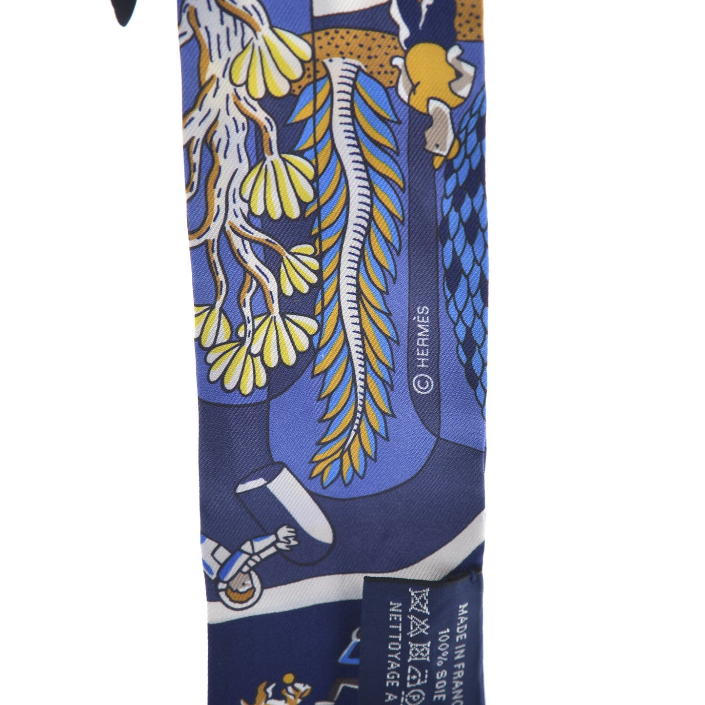 Silk Exposition Universelle Twilly Bleu Jaune Vif Rouge