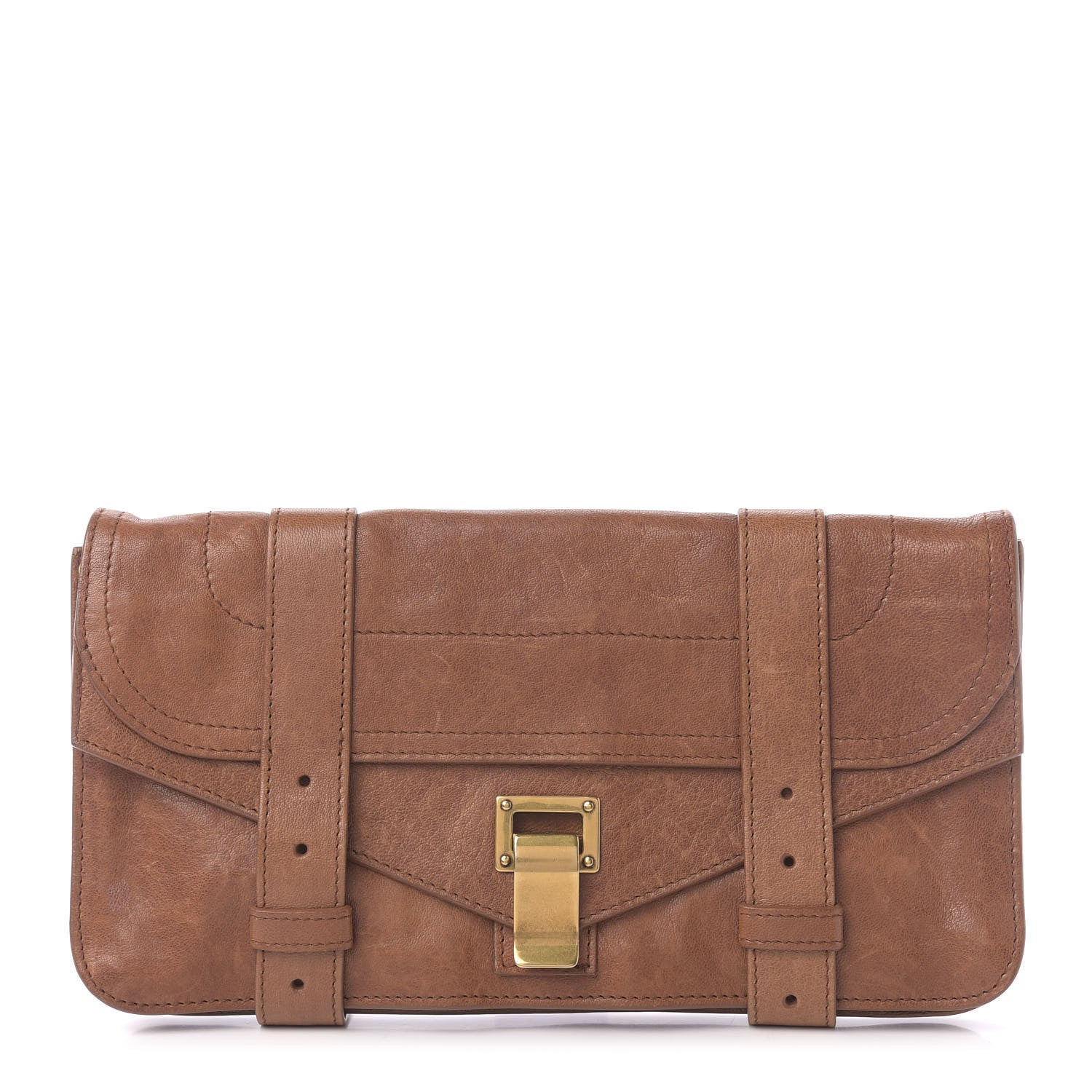 Proenza Schouler Lambskin PS1 Pochette Clutch Saddle 1 of 10