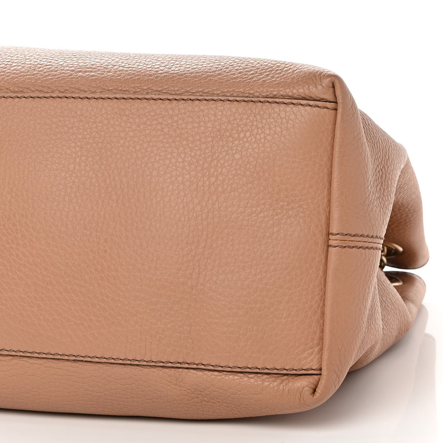Pebbled Calfskin Medium Soho Chain Shoulder Bag Camelia