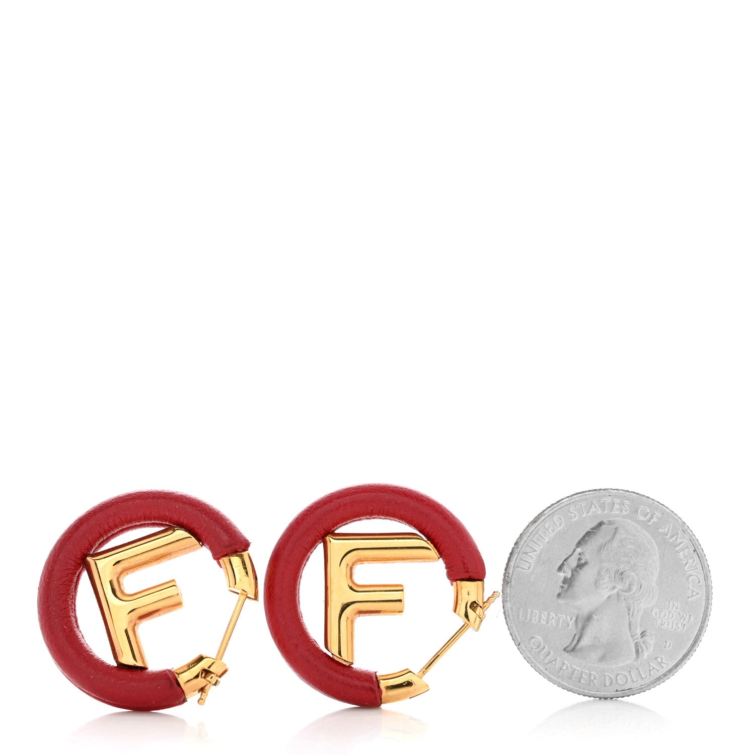 Fendi Nappa F is Fendi Hoop Earrings Red 2 of 4