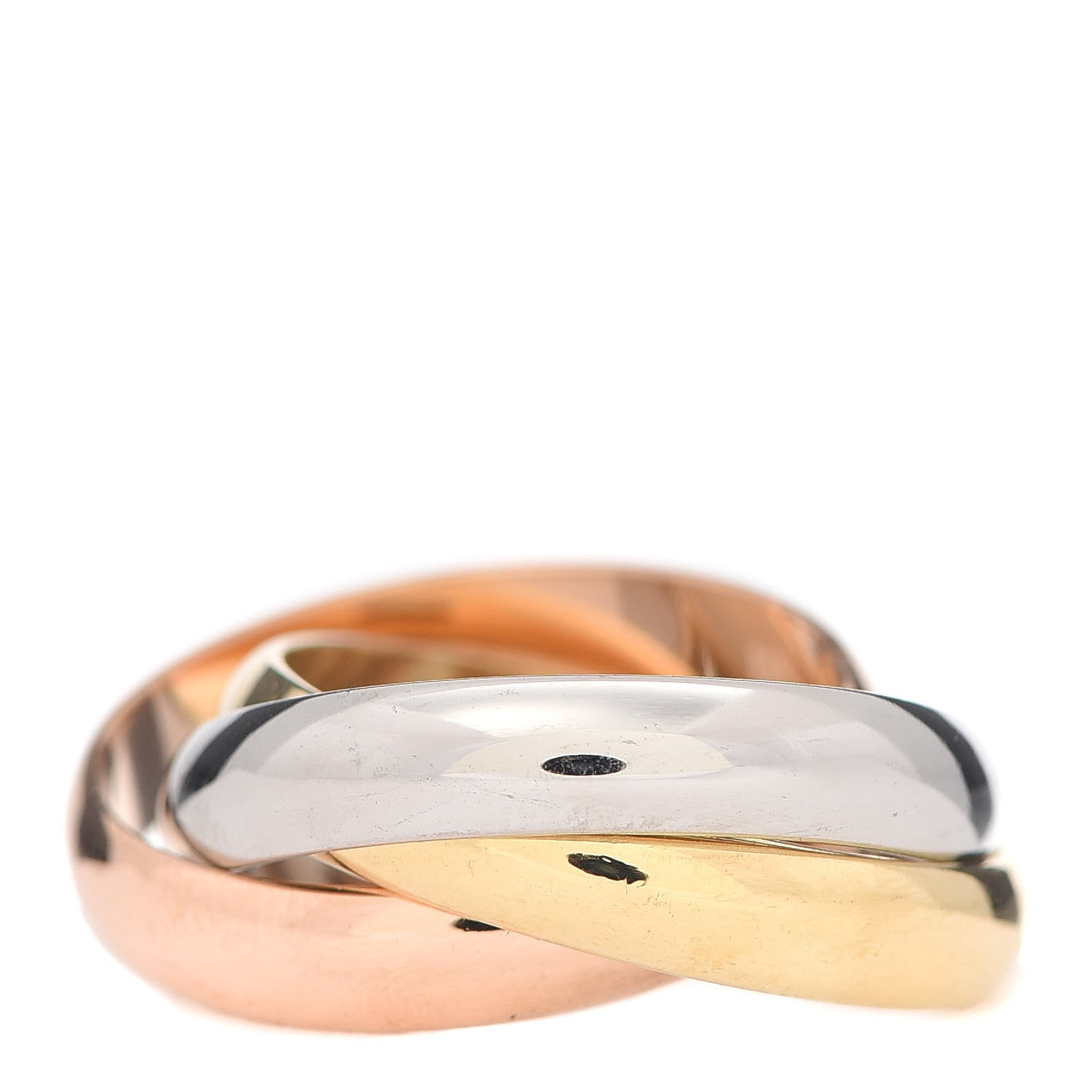 Cartier 18K Pink Yellow White Gold Classic Trinity Ring 53 6.25 1 of 4