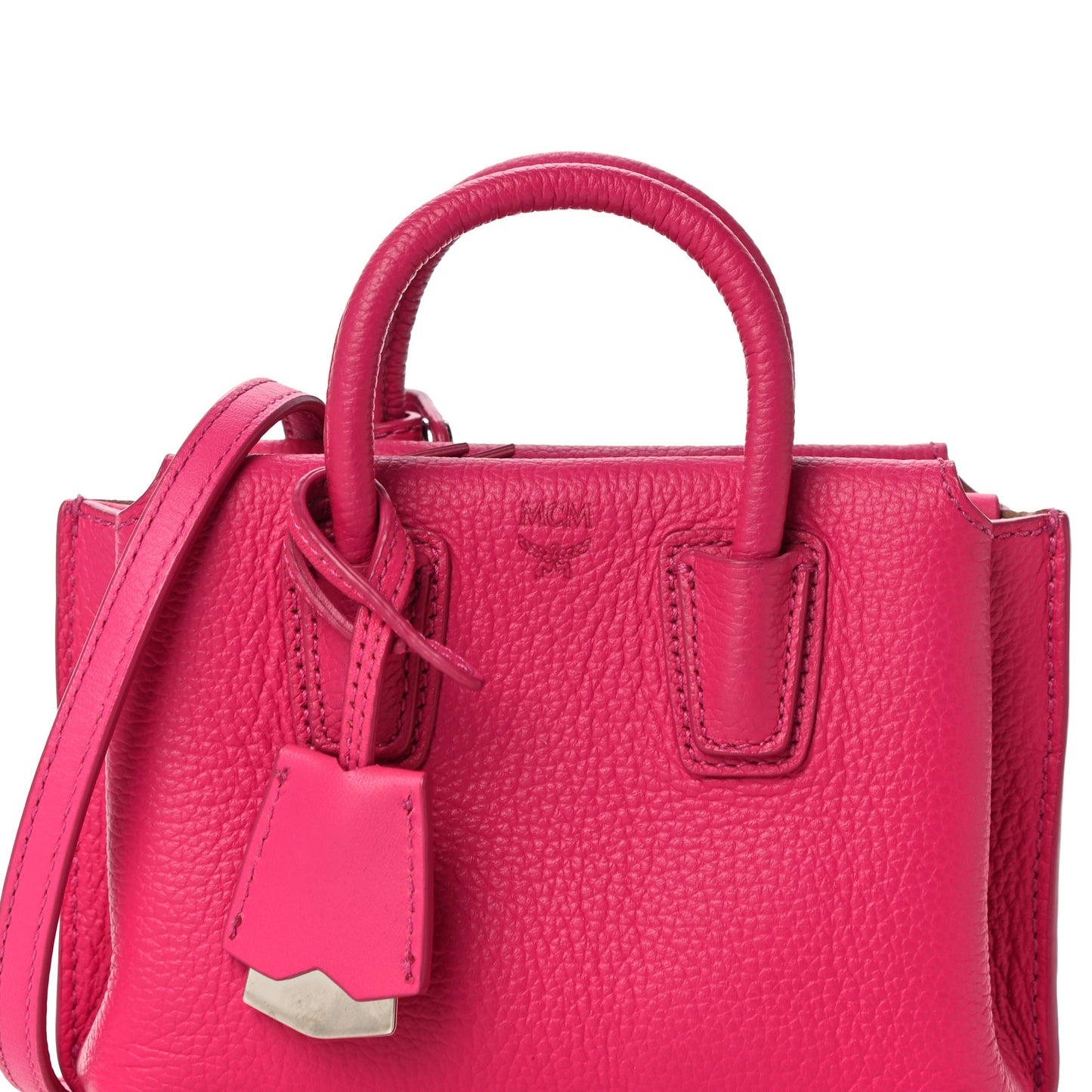 Grained Calfskin X-Mini Milla Tote Beetroot Pink