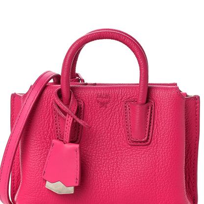 MCM Grained Calfskin X-Mini Milla Tote Beetroot Pink 6 of 8