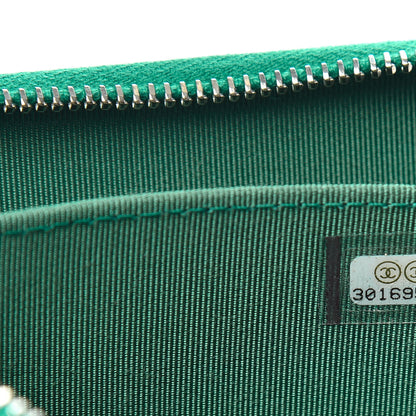 Chanel Caviar Quilted Zip Card Holder Green 6 of 7