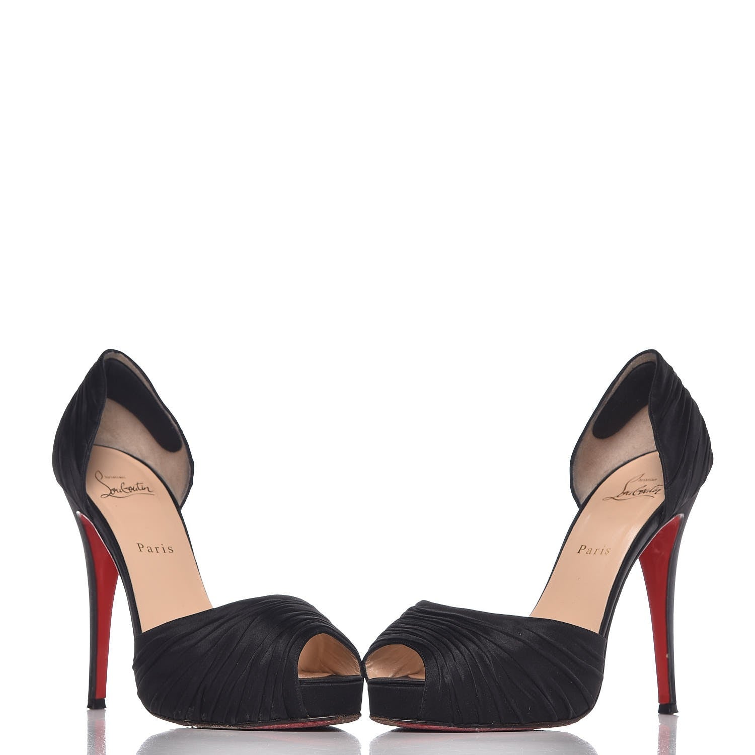 Christian Louboutin Crepe Satin Turbella 120 Platform Peep Toe Pumps 40 Black 6 of 12