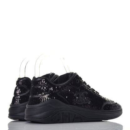Chanel Sequin CC Sneakers 36 Black 4 of 9