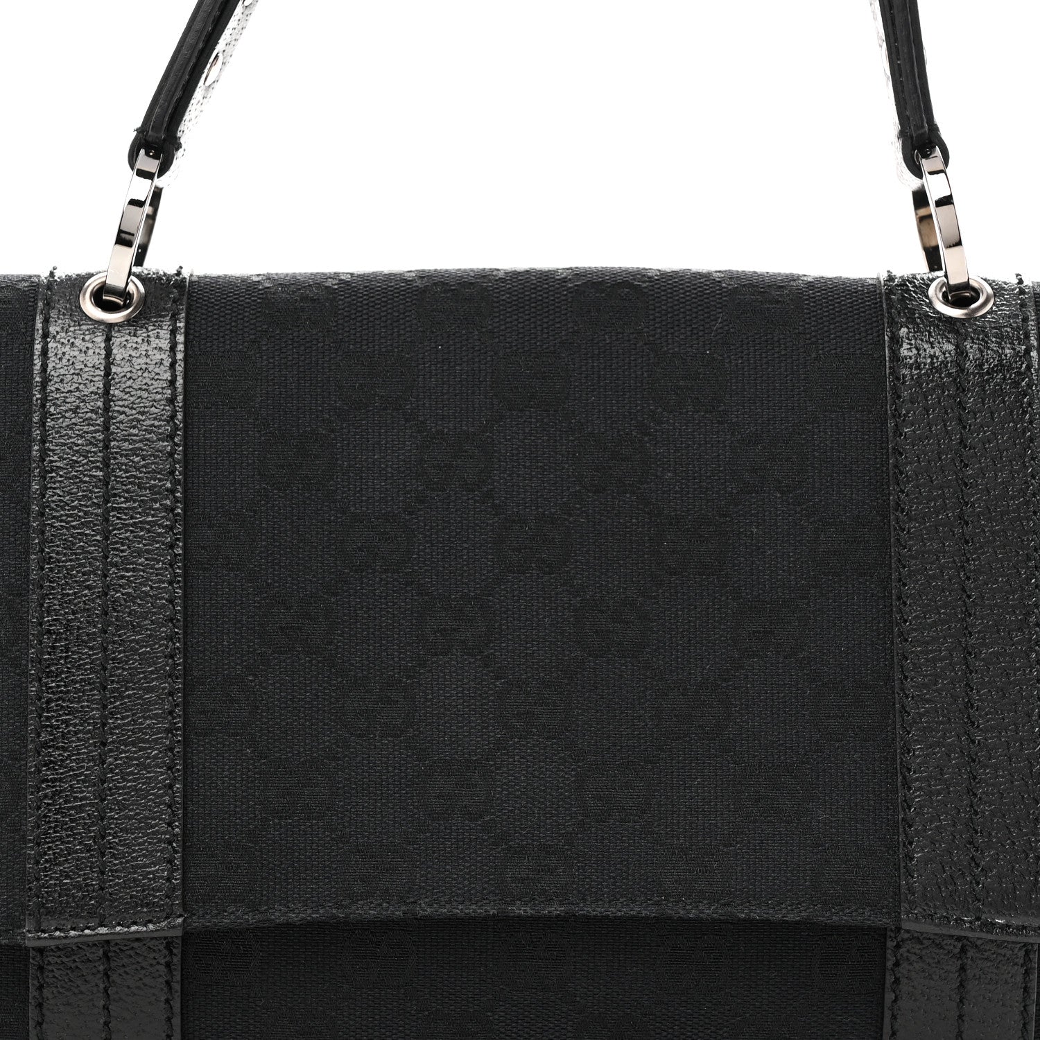 Gucci Monogram Satchel Black 8 of 10