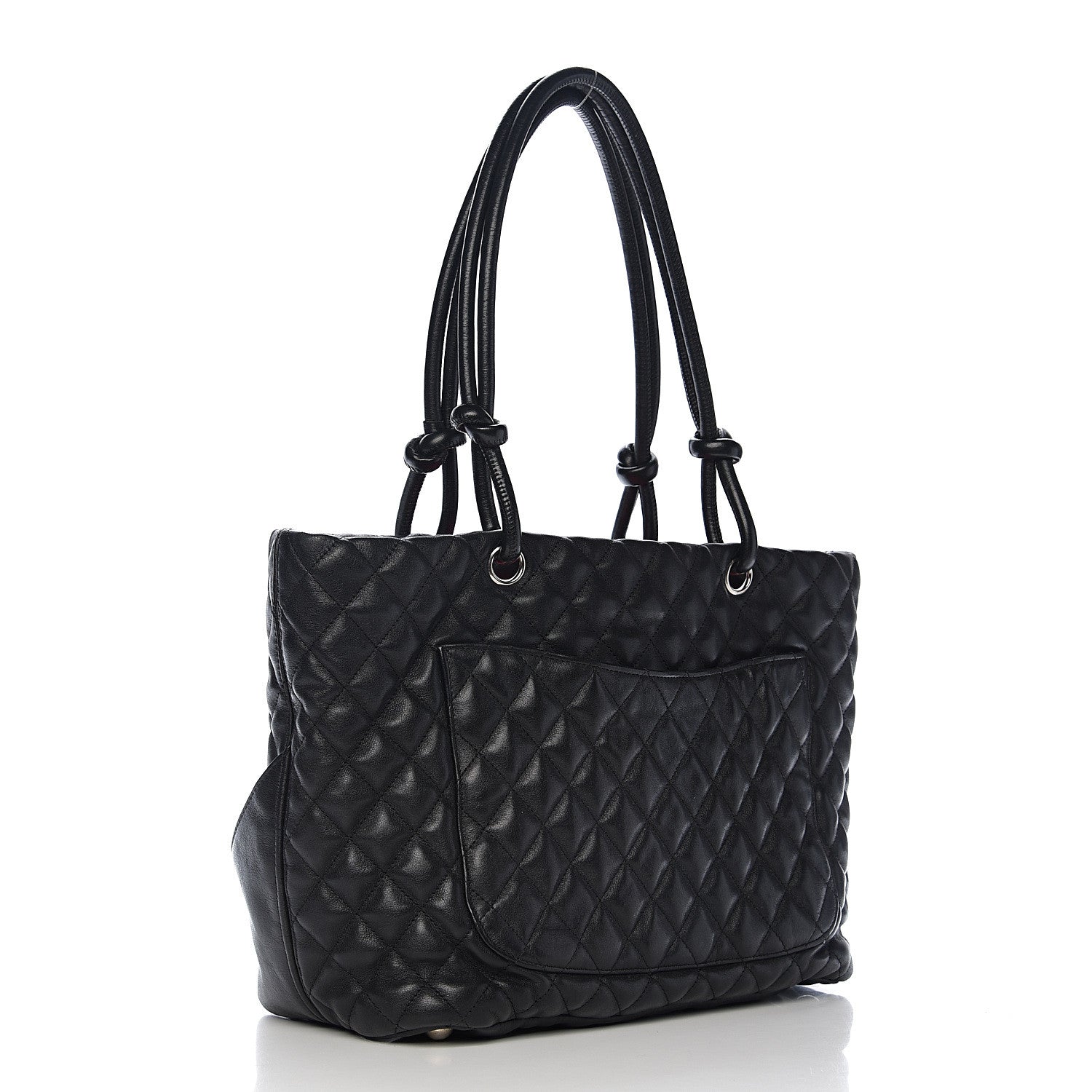 Chanel Calfskin Quilted Large Cambon Tote Black White 2 of 11
