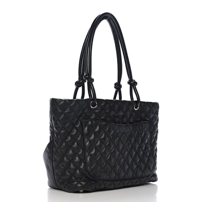 Chanel Calfskin Quilted Large Cambon Tote Black White 2 of 11