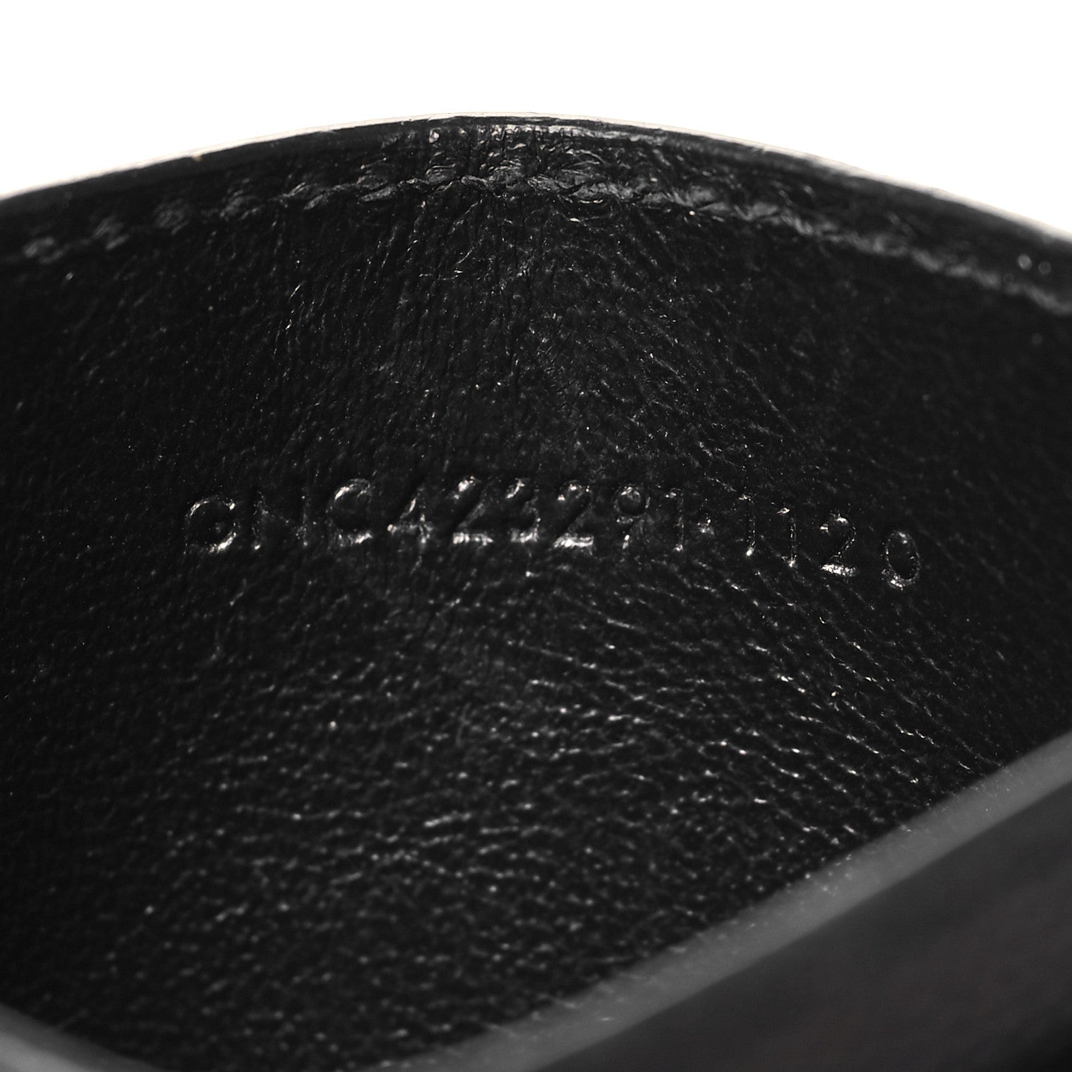 Saint Laurent Grain De Poudre Matelasse Chevron Monogram Credit Card Case Black 7 of 7