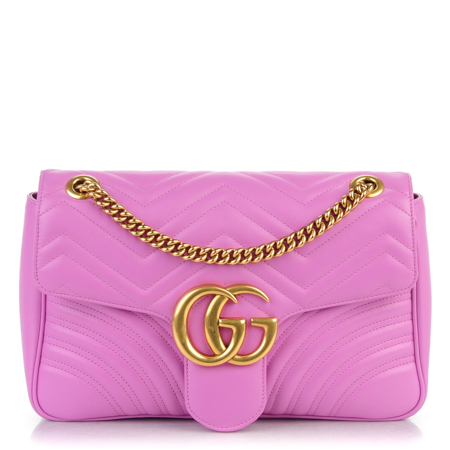 Calfskin Matelasse Medium GG Marmont Shoulder Bag Candy Mousse