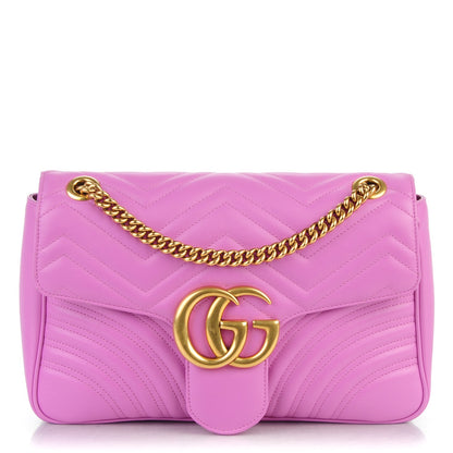 Gucci Calfskin Matelasse Medium GG Marmont Shoulder Bag Candy Mousse 1 of 7