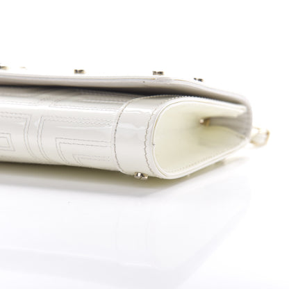 Versace Patent Couture Chain Clutch White 9 of 9