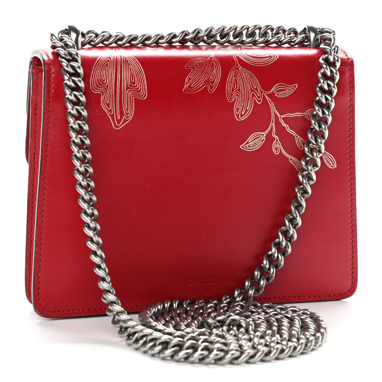 Gucci Calfskin Chinese New Year Mini Dionysus Shoulder Bag Hibiscus Red 3 of 12