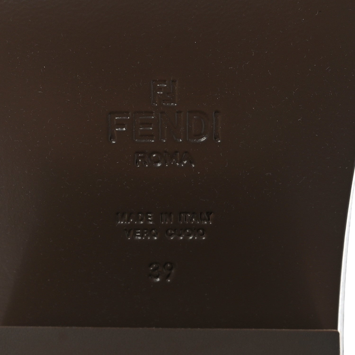 Fendi Vitello Abrasivato FF Cut Mules 39 Cuoio 7 of 7