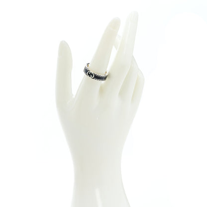 Gucci Sterling Silver Enamel Interlocking G Band Ring 56 7.5 2 of 7