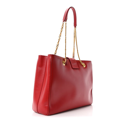 Saint Laurent Grain De Poudre Classic Monogram Shopping Bag Red 3 of 10