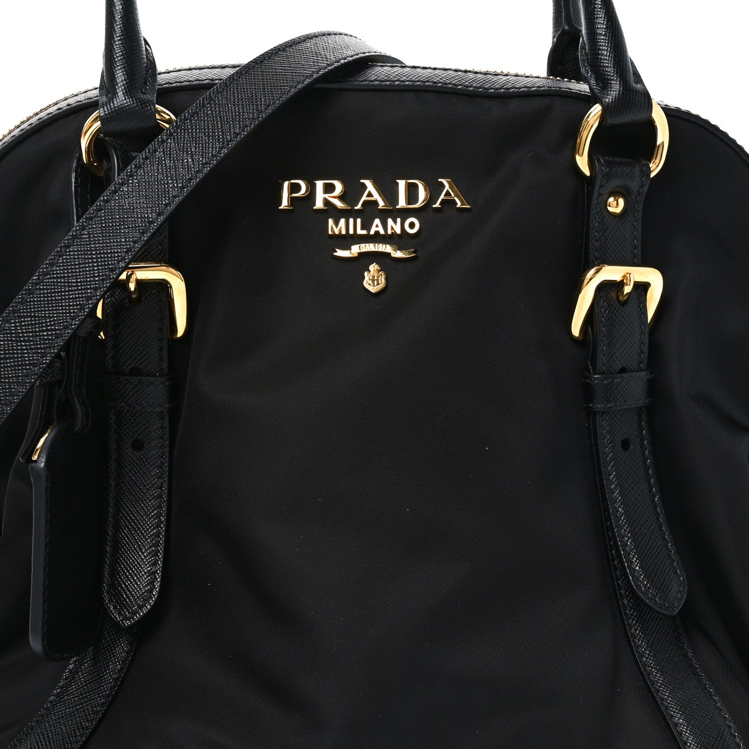 Prada Tessuto Nylon Saffiano Small Tote Black 7 of 9