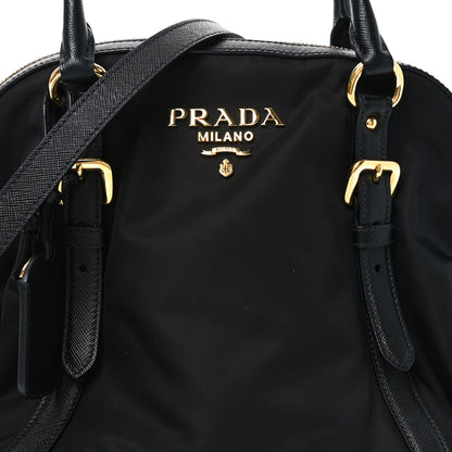 Prada Tessuto Nylon Saffiano Small Tote Black 7 of 9