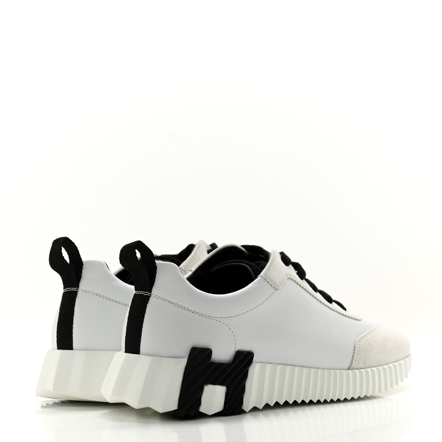 Goatskin Suede Goatskin Bouncing Sneakers 37 White Black