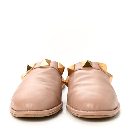 Valentino Garavani Nappa Roman Stud Flat Slippers 38.5 Rose Cannelle 2 of 9