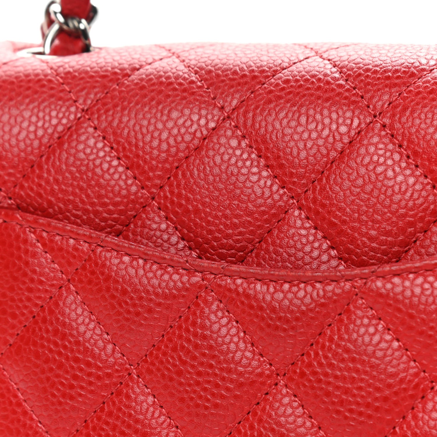 Chanel Caviar Quilted Mini Square Flap Red 10 of 10