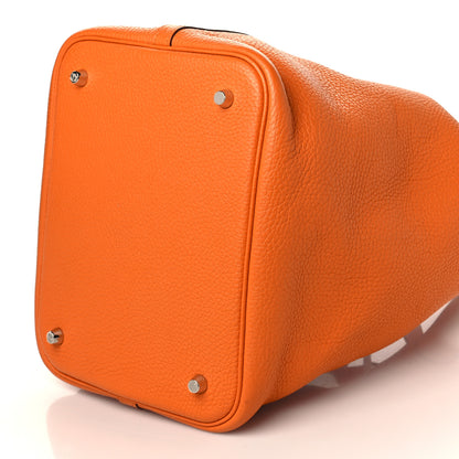 Hermes Taurillon Clemence Picotin Lock 22 MM Orange 8 of 8