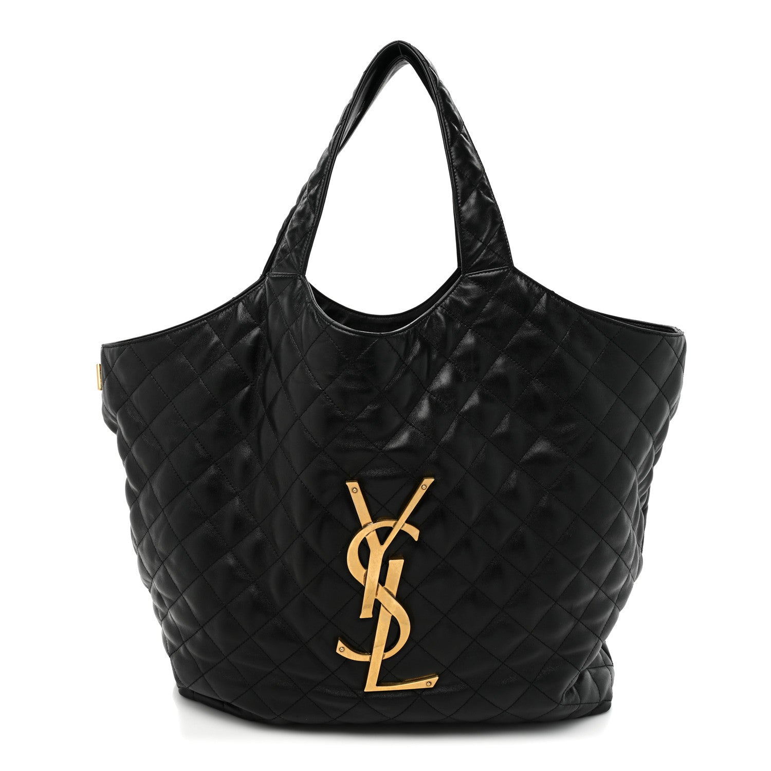Saint Laurent Lambskin Quilted Maxi Icare Shopping Tote Black 3 of 15
