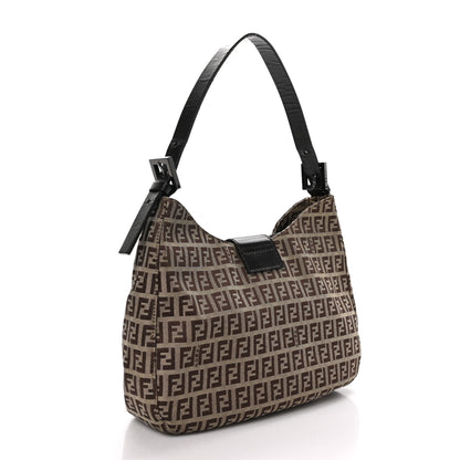 Fendi Zucchino Small Hobo Mogano Panna Testa 3 of 13