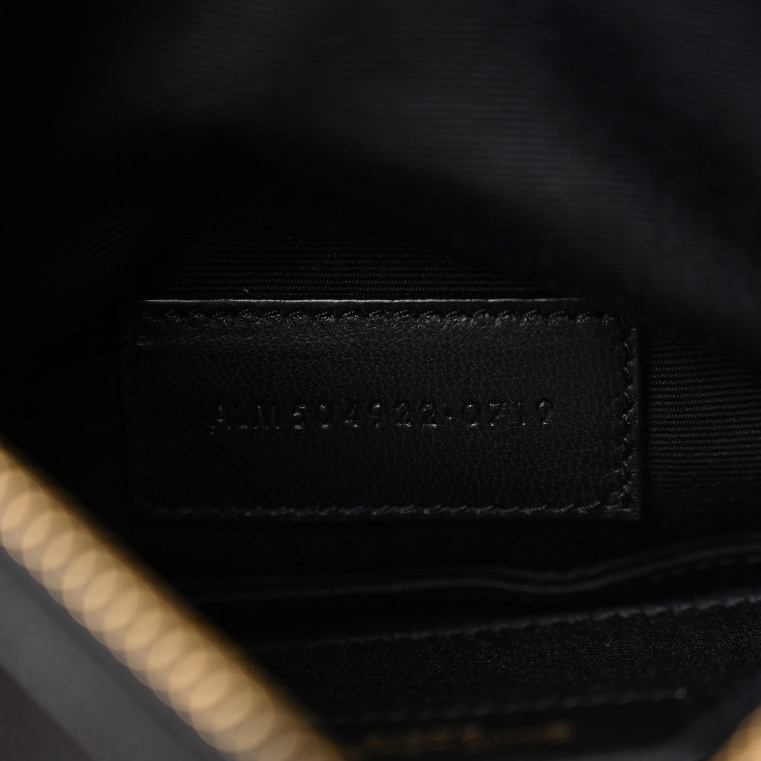 Saint Laurent Grain De Poudre Chevron Monogram Bill Pouch Black 7 of 7