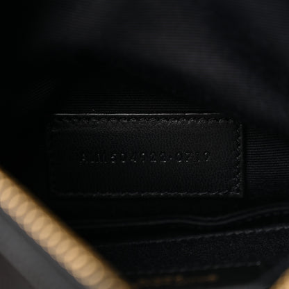 Saint Laurent Grain De Poudre Chevron Monogram Bill Pouch Black 7 of 7