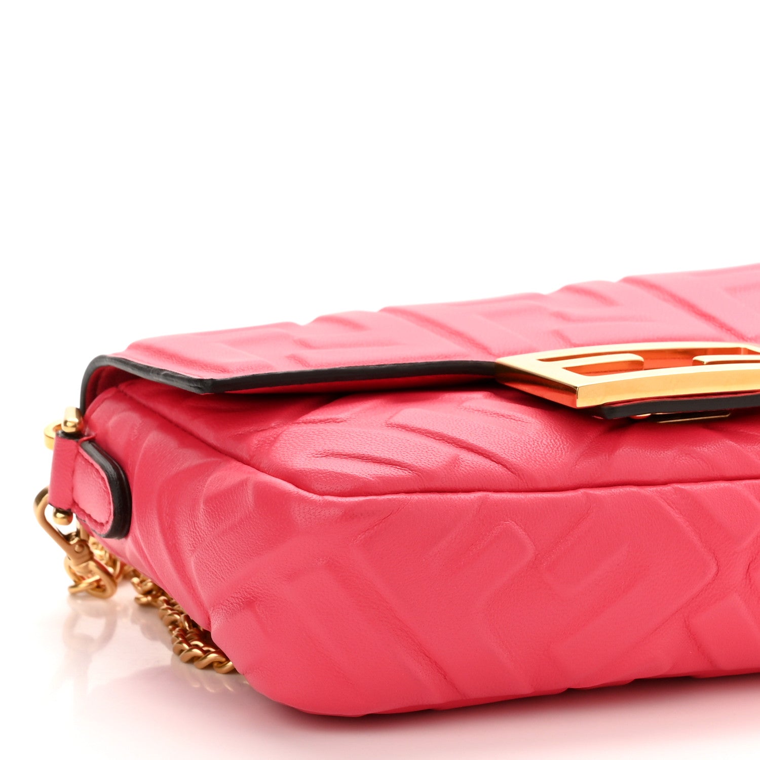 Fendi Nappa FF 1974 Embossed Mini Baguette Lampone 10 of 11